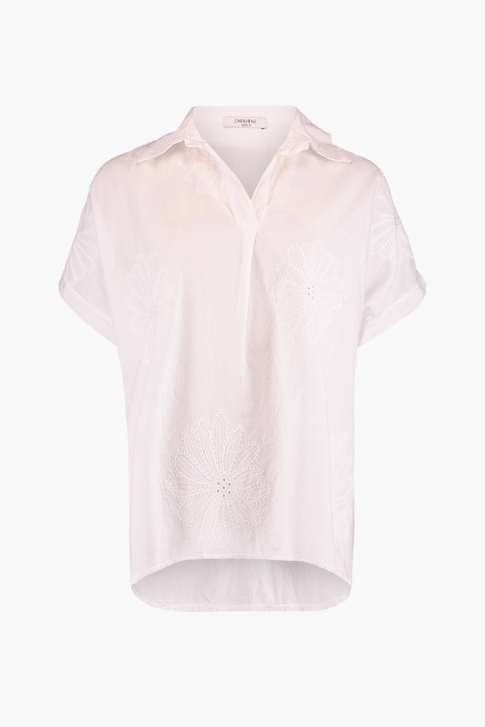 Blouse (korte mouwen) Wit - ZABAIONE