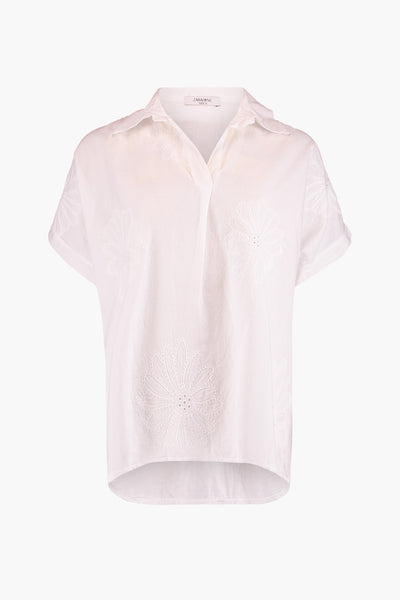Blouse (korte mouwen) Wit - ZABAIONE