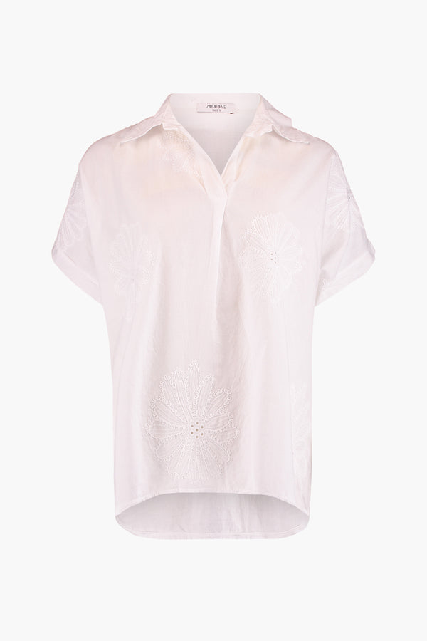 Blouse (korte mouwen) Wit - ZABAIONE