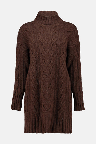 Kleedje met lange mouwen - bruin