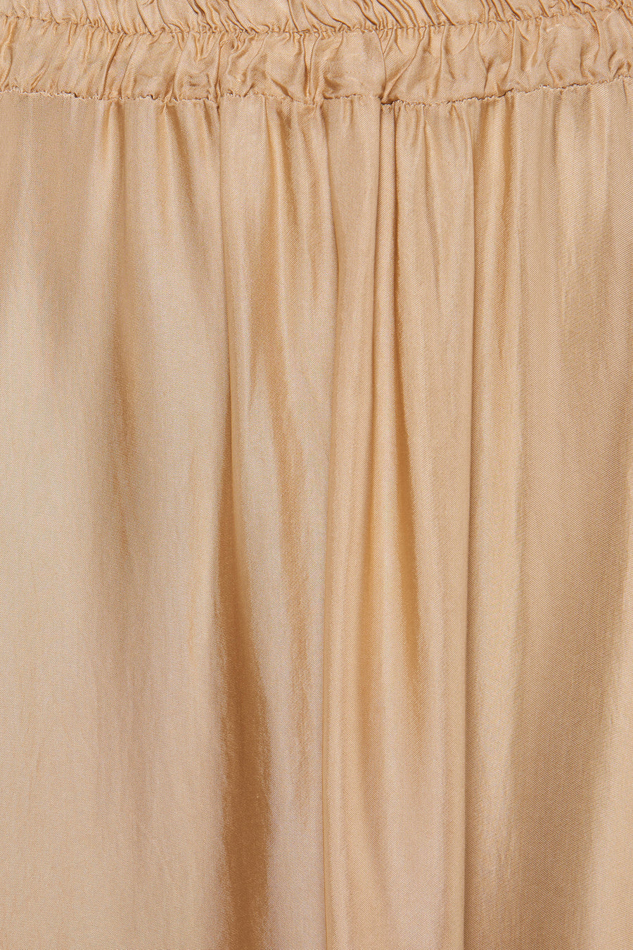 Beige lange rok van ZABAIONE met elastische tailleband en geplooide textuur.