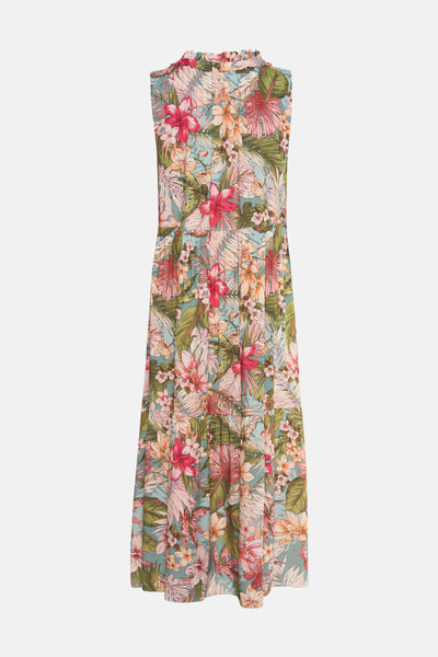 Multikleurenjurk van ZABAIONE met bloemenprint en A-lijn.
