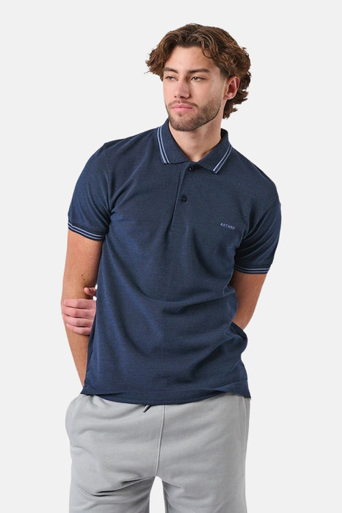 Heren tops polo korte mouw Bleu - ANTWRP