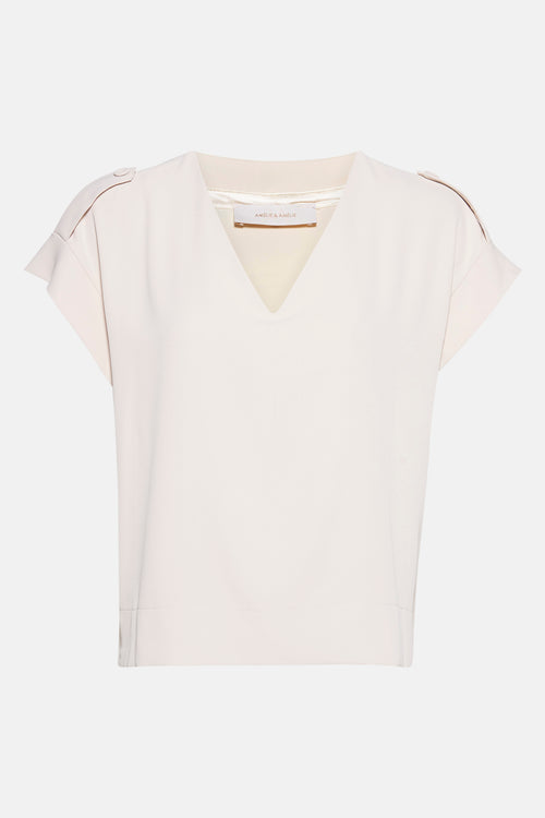 Blouse met korte mouwen - beige