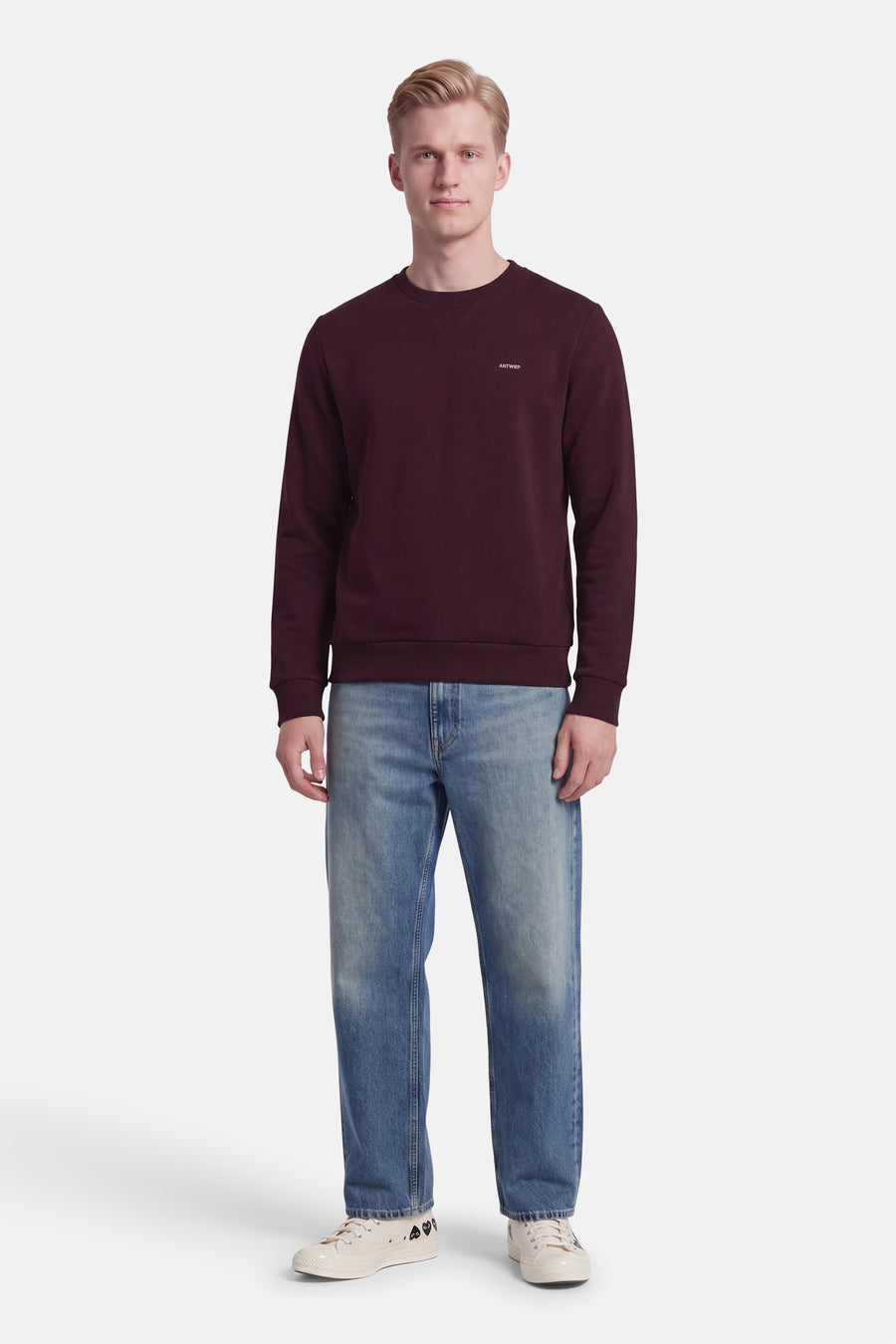 Sweater O-hals - Bordeaux