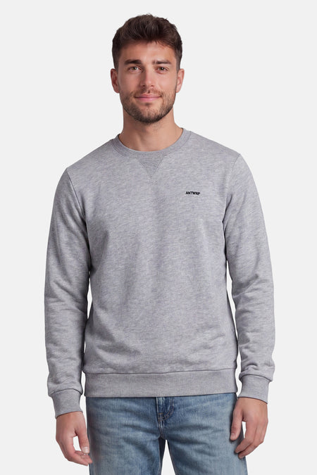 Sweat col O - gris