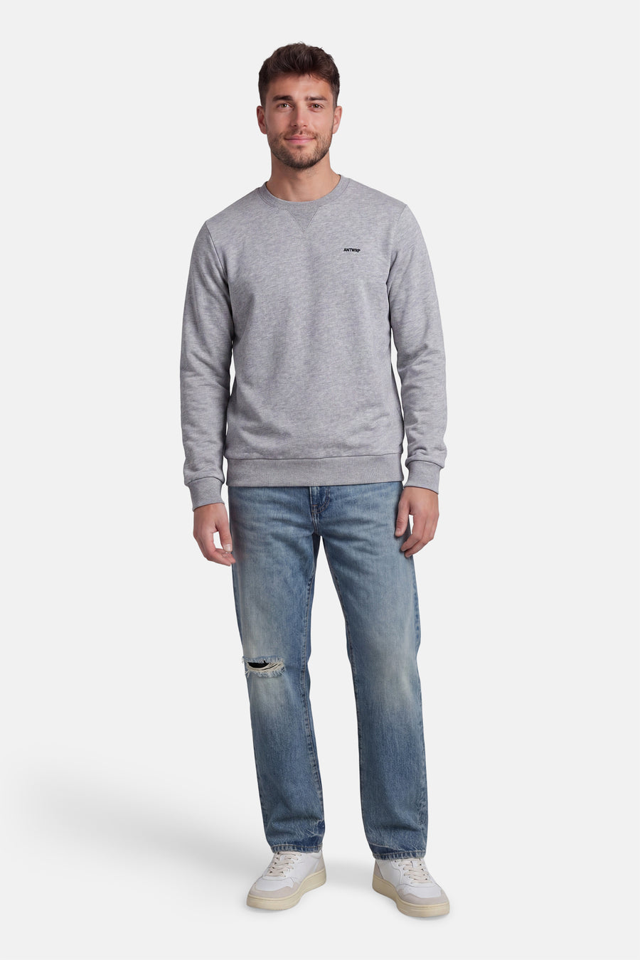 Sweat col O - gris