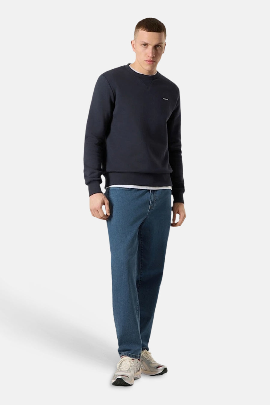 Sweat col O - bleu