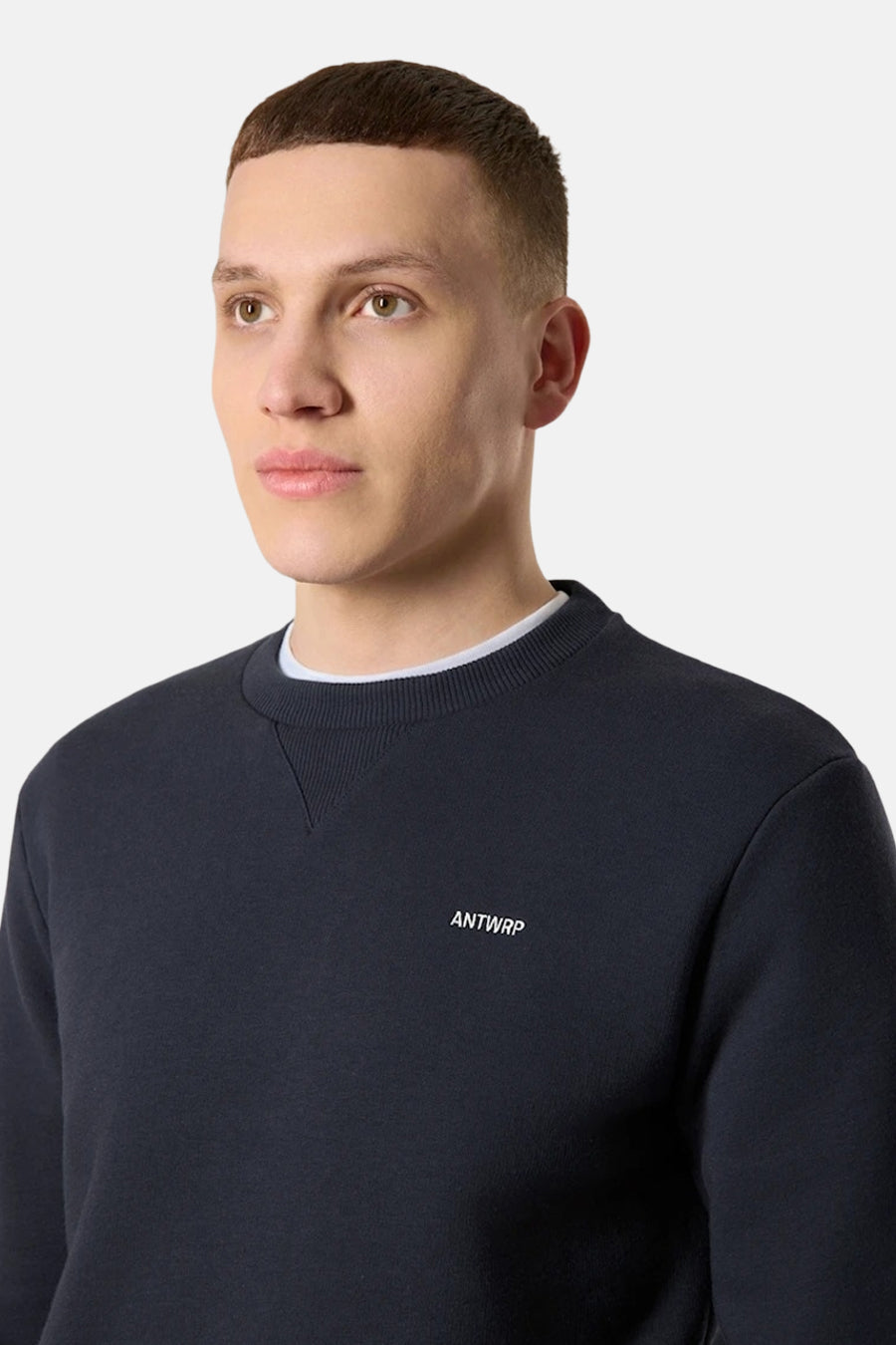 Sweat col O - bleu