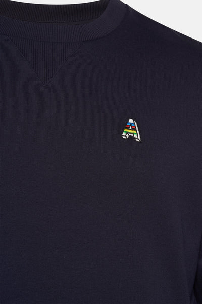Sweat bleu par ANTWRP avec un logo « A » multicolore brodé.