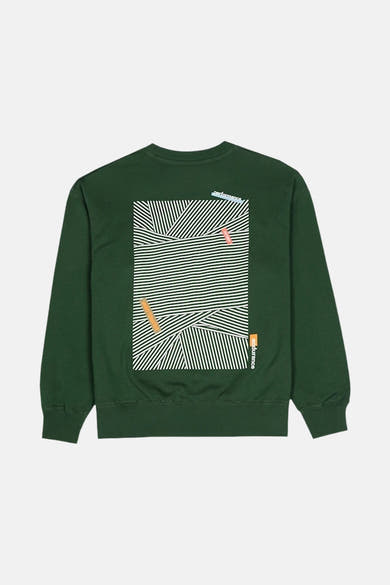 Sweat vert de ANTWRP avec motif géométrique à rayures au dos.