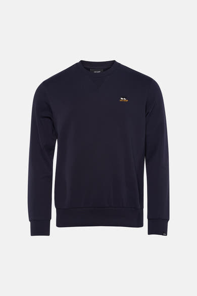 Sweat bleu de ANTWRP, avec logo brodé sur la poitrine et finitions côtelées.