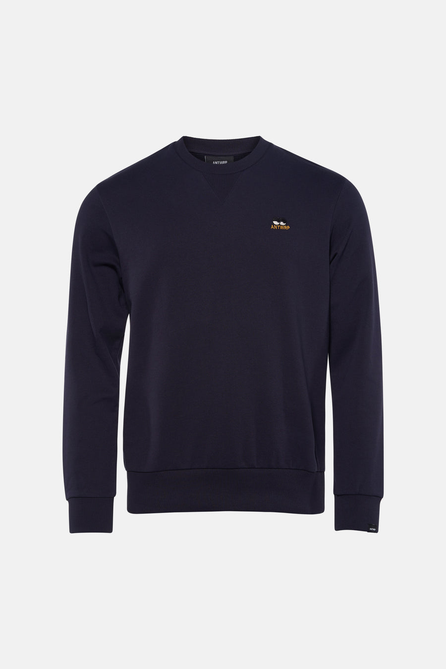 Sweat bleu de ANTWRP, avec logo brodé sur la poitrine et finitions côtelées.