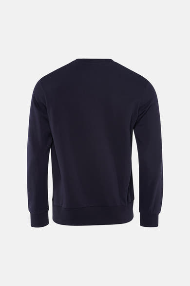 Sweat-shirt bleu ANTWRP, vue arrière, en coton, avec col rond et finitions côtelées.