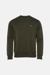 Kaki sweatshirt van ANTWRP, met een klein geborduurd logo op de borst.