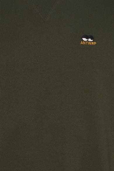 Kaki ronde hals sweatshirt van ANTWRP, met gestileerd geborduurd logo op de borst.