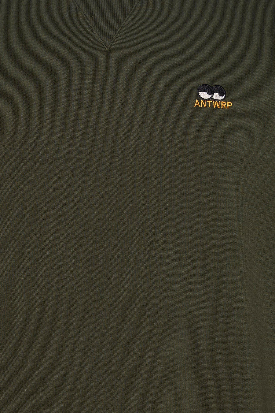 Kaki ronde hals sweatshirt van ANTWRP, met gestileerd geborduurd logo op de borst.