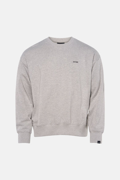 Sweat col rond gris de ANTWRP avec logo discret sur le devant et finitions côtelées.