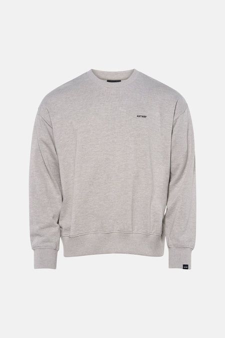 Grijze rondehals sweatshirt van ANTWRP met discreet logo op de voorkant en geribbelde afwerkingen.