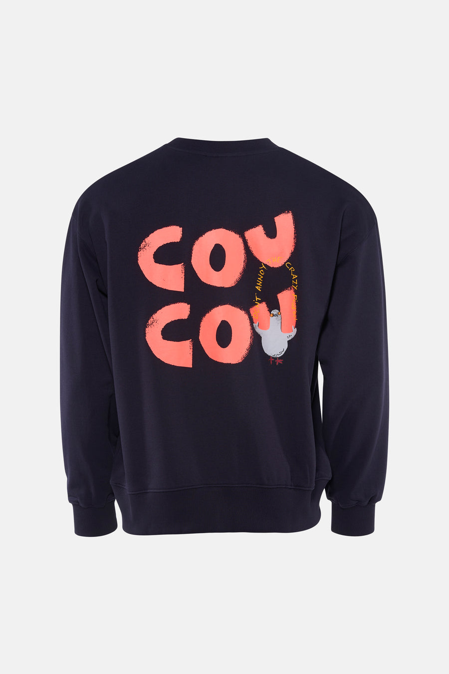 Blauwe sweatshirt met ronde hals van ANTWRP, met een grafische print op de rug.