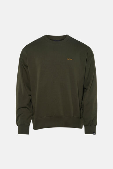 Kaki sweatshirt met ronde hals van ANTWRP, met een klein geborduurd logo op de borst.