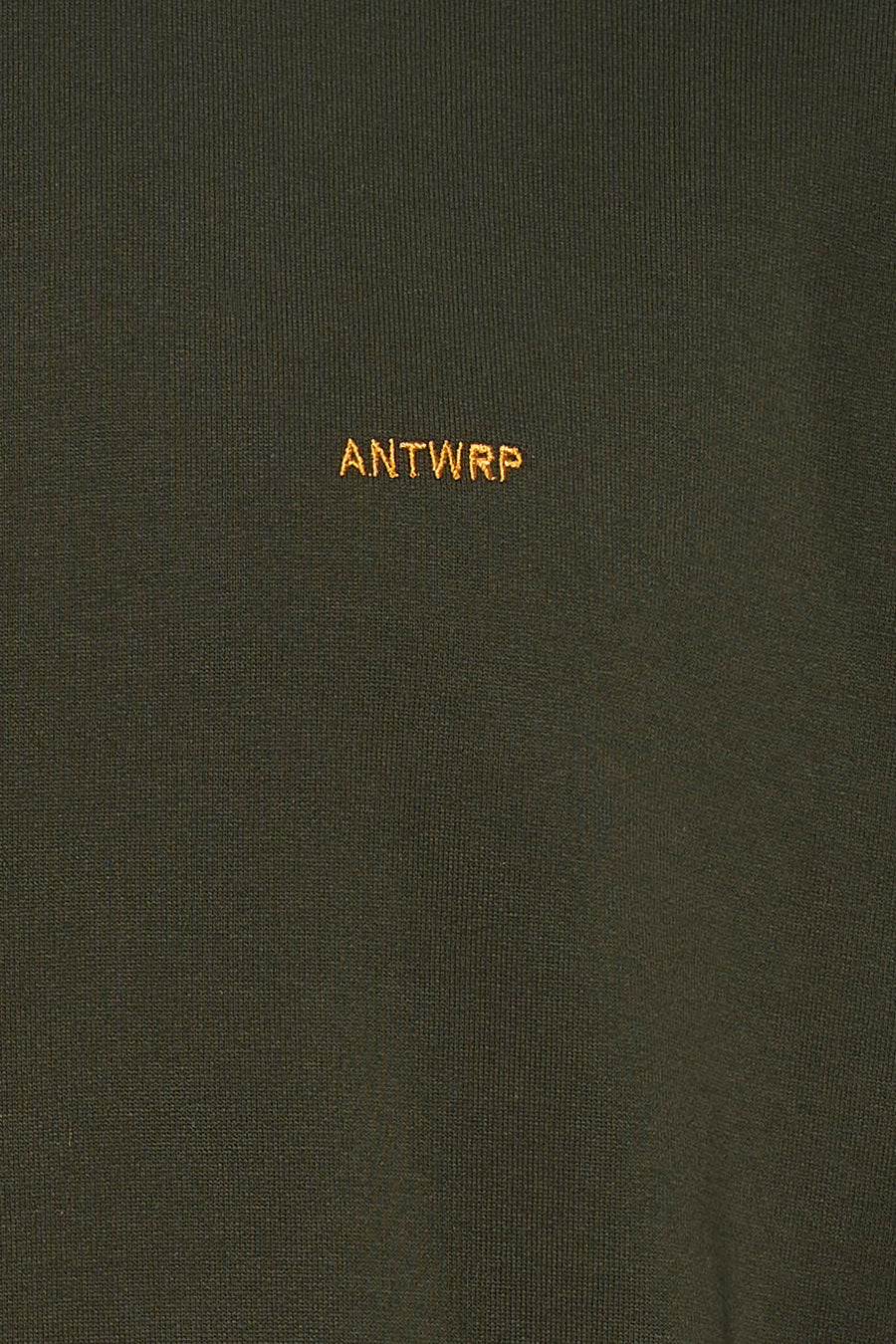 Kaki sweatshirt van ANTWRP, met geborduurd logo op de borst.