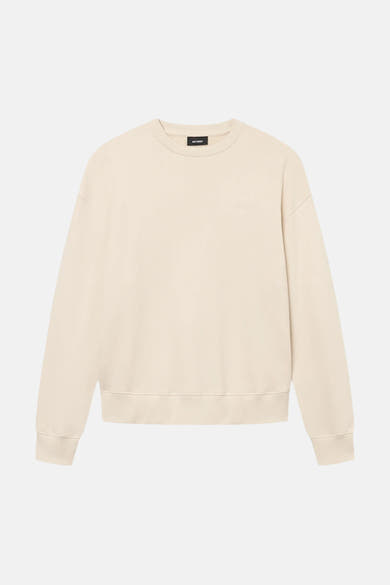 Sweat-shirt écru de ANTWRP, uni avec étiquette de la marque sur le col.