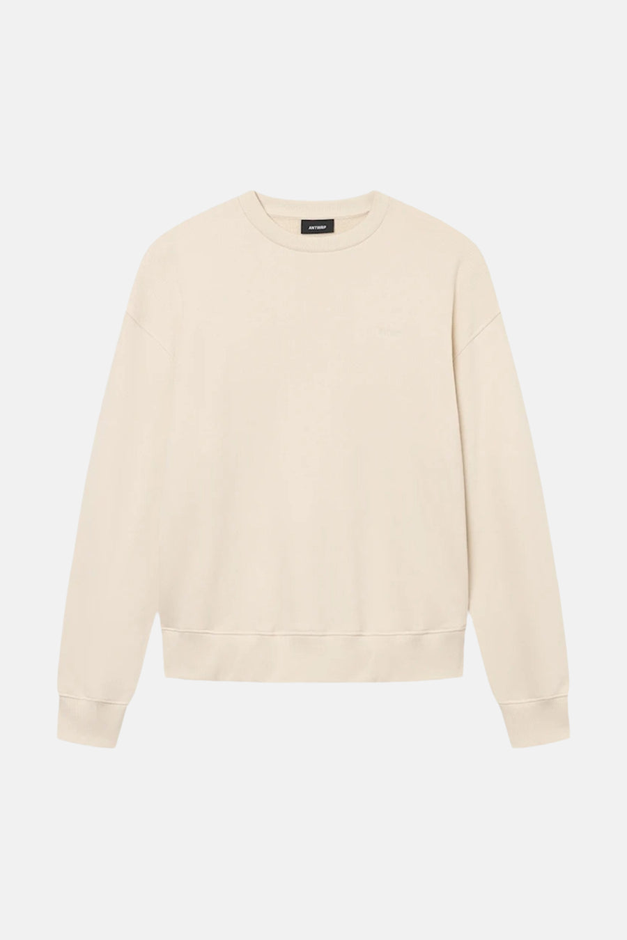 Sweat-shirt écru de ANTWRP, uni avec étiquette de la marque sur le col.