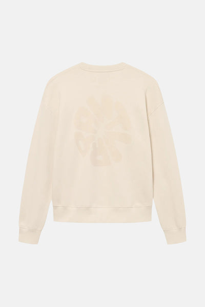 Sweat écru à col rond de ANTWRP, avec un motif ton sur ton au dos.
