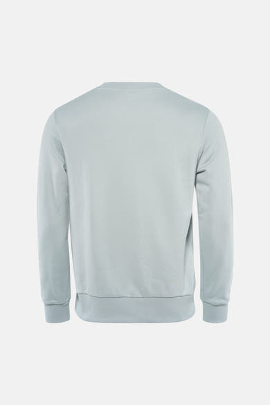 Sweat bleu d'ANTWRP, vue arrière, avec une texture douce et un col rond classique.
