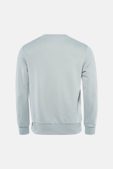 Sweat bleu d'ANTWRP, vue arrière, avec une texture douce et un col rond classique.
