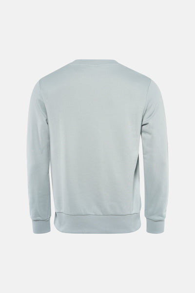 Sweat bleu d'ANTWRP, vue arrière, avec une texture douce et un col rond classique.
