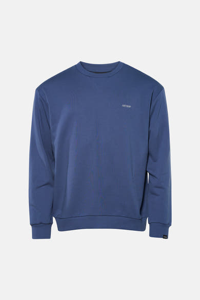 Sweat bleu de ANTWRP, avec logo discret sur la poitrine et poignets côtelés.