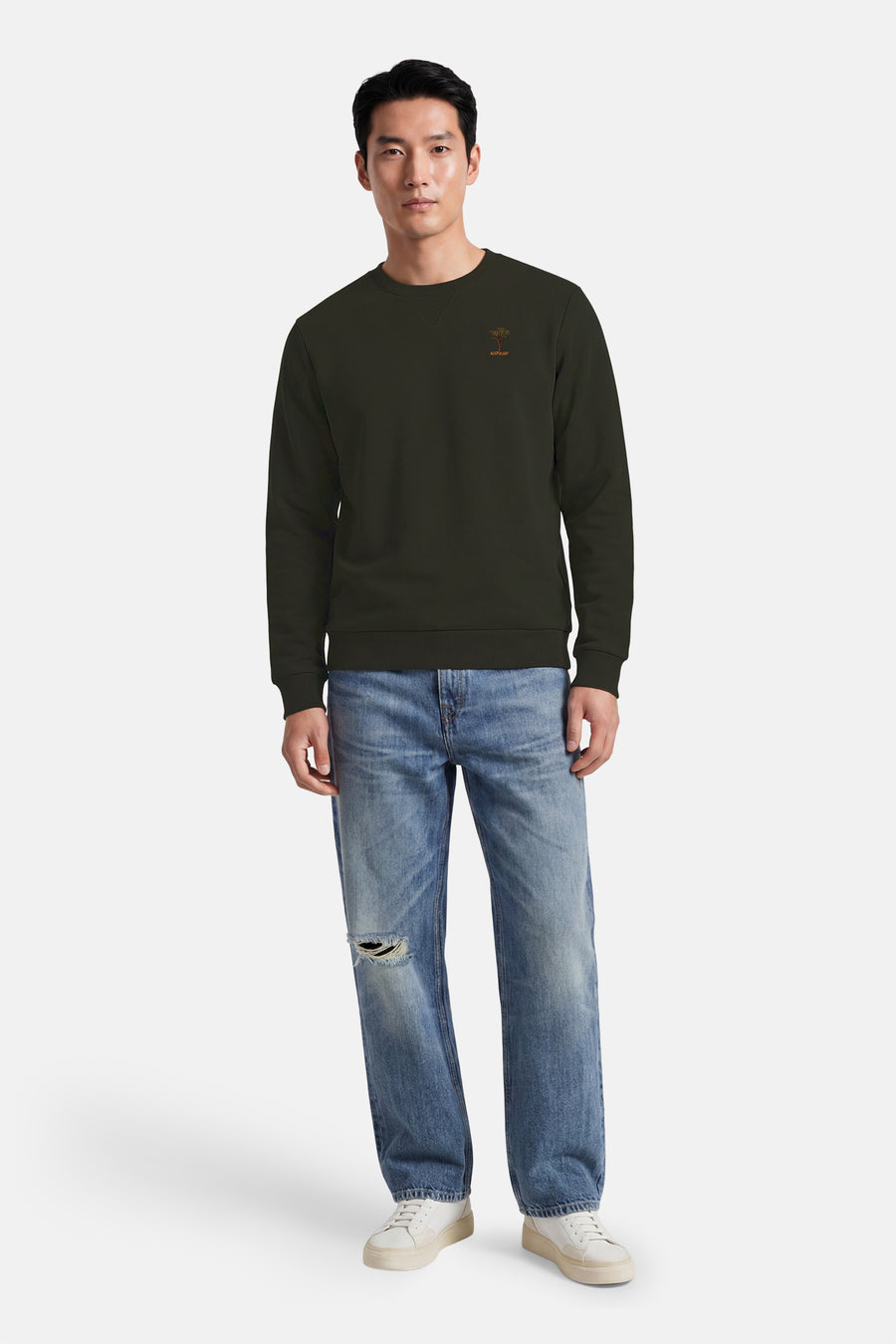 Sweater O-hals - green