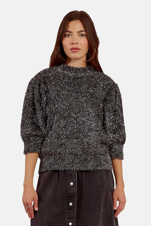 Pull met ronde hals - zilver