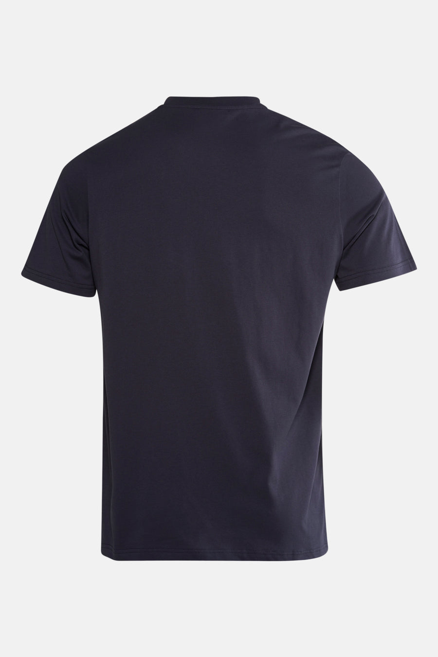 Blauw T-shirt met korte mouwen van ANTWRP, achterkant op effen achtergrond.