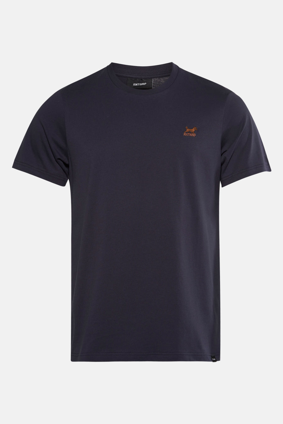 Blauw T-shirt met korte mouwen van ANTWRP, met een geborduurd hondlogo op de borst.