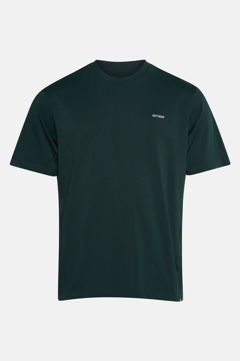 Groen T-shirt met korte mouwen van ANTWRP, met een discreet logo op de borst.