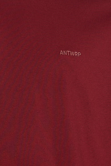 T-shirt à manches courtes bordeaux de ANTWRP, en tissu texturé avec le logo brodé.