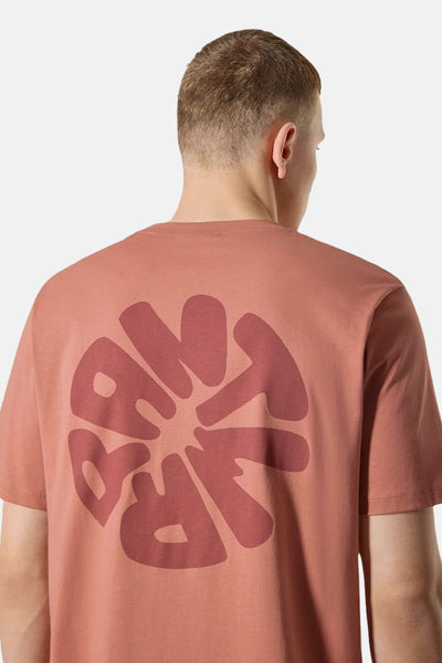 T-shirt à manches courtes rose van ANTWRP, avec un grand motif circulaire imprimé au dos.