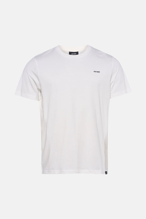 T-shirt blanc à manches courtes de ANTWRP, avec le logo discret sur la poitrine.