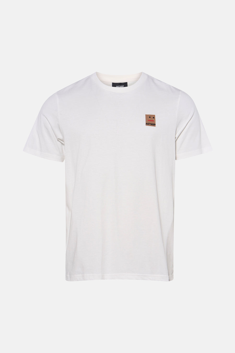 Wit T-shirt met korte mouwen van ANTWRP, met een vierkant logo op de borst.