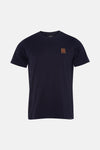 Marineblauw T-shirt met korte mouwen van ANTWRP, met een decoratieve vierkante patch op de borst.