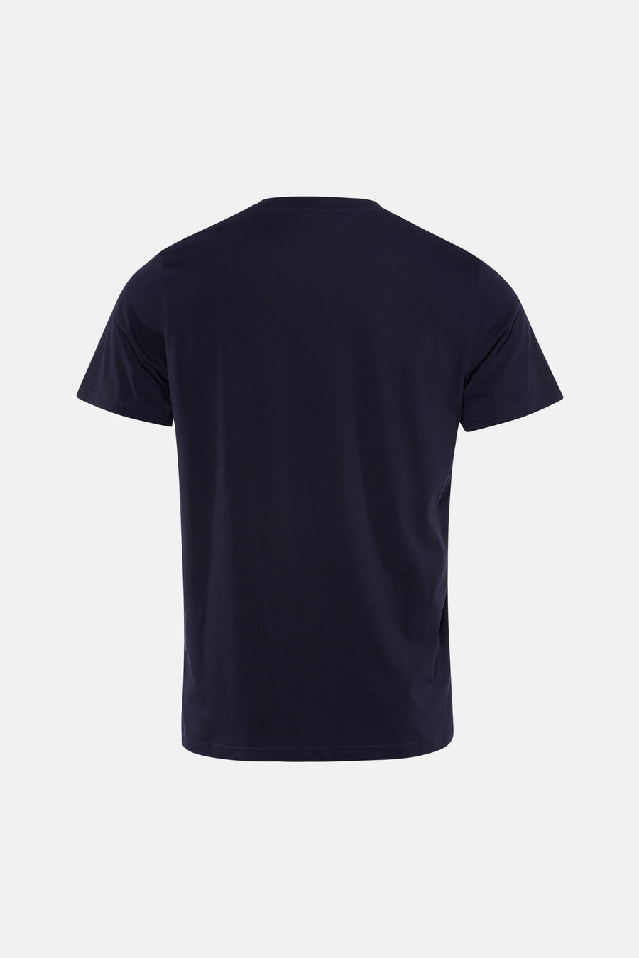 Blauw T-shirt met korte mouwen van ANTWRP, achterkant op lichte achtergrond.