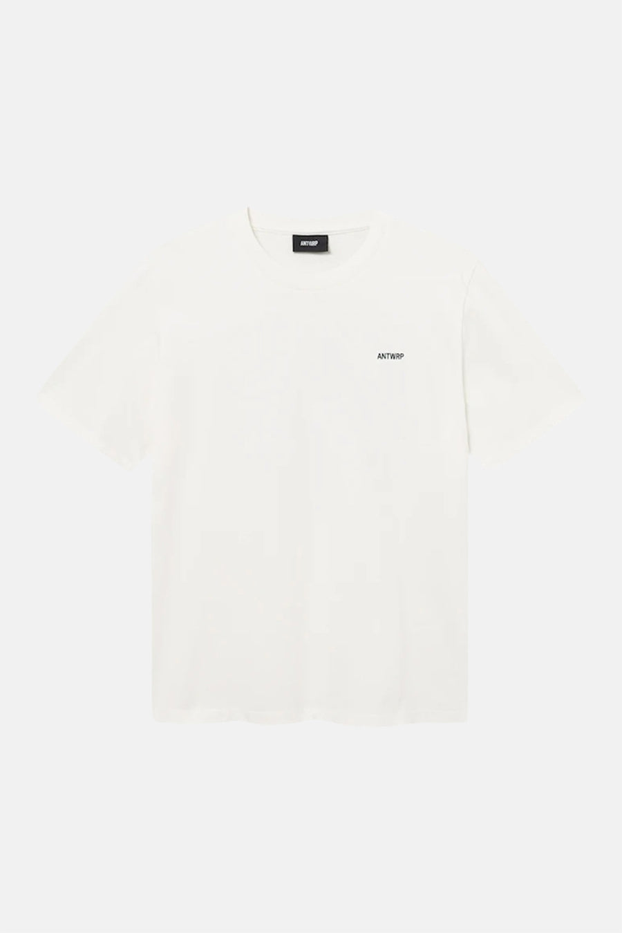 Ecru short-sleeve t-shirt by ANTWRP with small logo on chest, plain front view