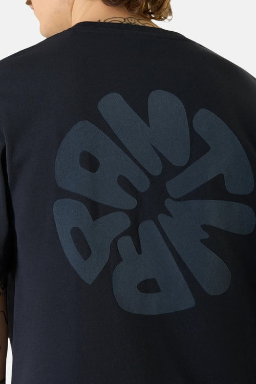 T-shirt à manches courtes bleu ANTWRP, avec un motif circulaire imprimé au dos.