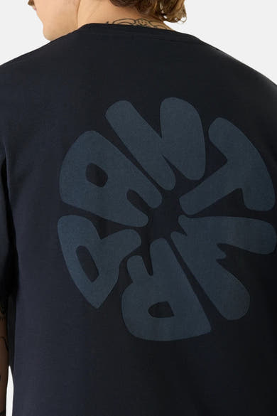 T-shirt à manches courtes bleu ANTWRP, avec un motif circulaire imprimé au dos.