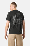 T-shirt noir à manches courtes de ANTWRP, avec dessin de toucan et feuillage au dos.