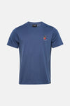T-shirt bleu à manches courtes par ANTWRP, avec un motif brodé sur la poitrine.