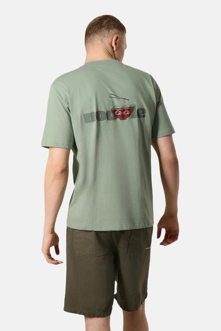 ANTWRP groen T-shirt met korte mouwen met noedelprint en merklogo op de rug.
